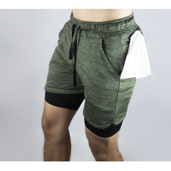 Pantaloneta con licra corta Slim fit Verde