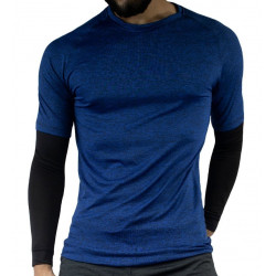 Camiseta Azul con lira negra Slim fit