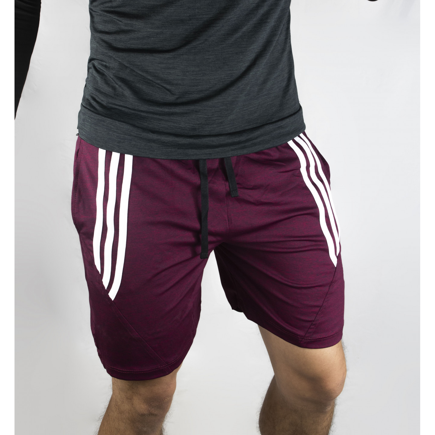 Pantaloneta 3 rayas Vino Slim fit