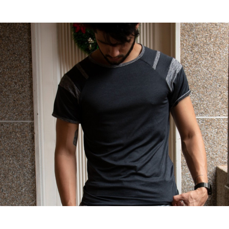 Camiseta Negro - Gris Rangle Slim fit