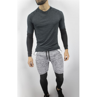 copia de Conjunto deportivo Pantaloneta con licra Larga Gris  + Camiseta