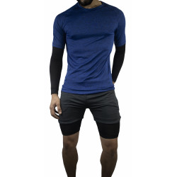 Conjunto deportivo Pantaloneta con licra Corta Azul+ Camiseta Con licra