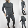 Conjunto deportivo Pantaloneta con licra Larga Negro + Camiseta Con licra