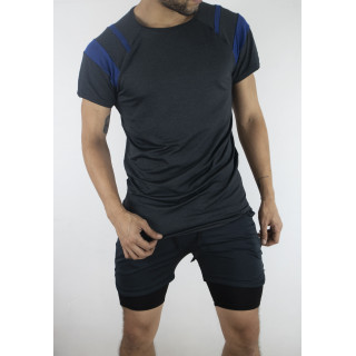 Conjunto deportivo Pantaloneta con licra corta  Negro + Camiseta Negro