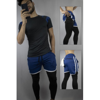 Conjunto deportivo Pantaloneta con licra Larga Vino + Camiseta